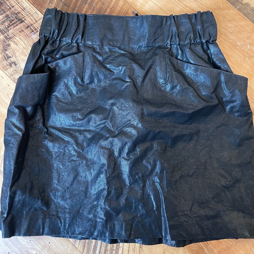 Zara paper bag pleather skirt